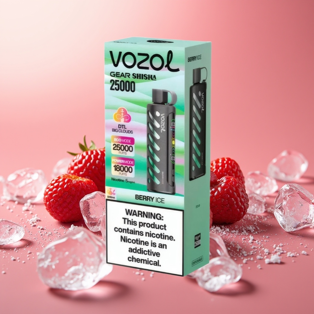 VOZOL Gear Shisha 25000 Puffov Dual Mesh Jagodični Led S.i.L.C Tech 1000mAh