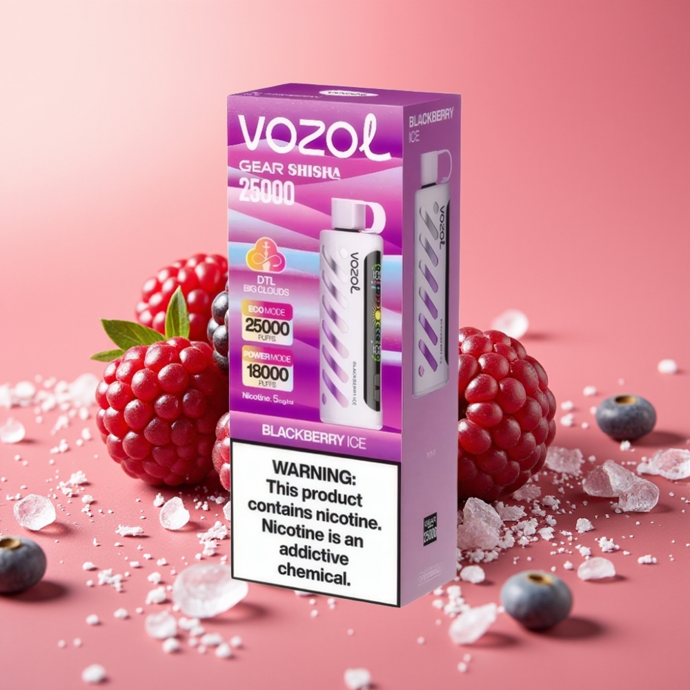 VOZOL Gear Shisha 25000 Puffs Dual Mesh S.i.L.C Tech Blackberry Ice 5mg