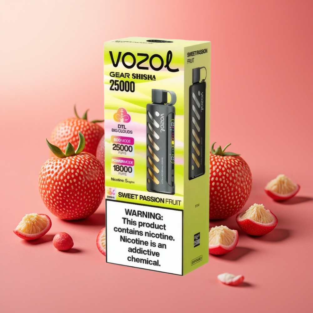 VOZOL Gear Shisha 25000 Puffs Dual Mesh Sladka Pasijonka S.i.L.C Tech 1000mAh