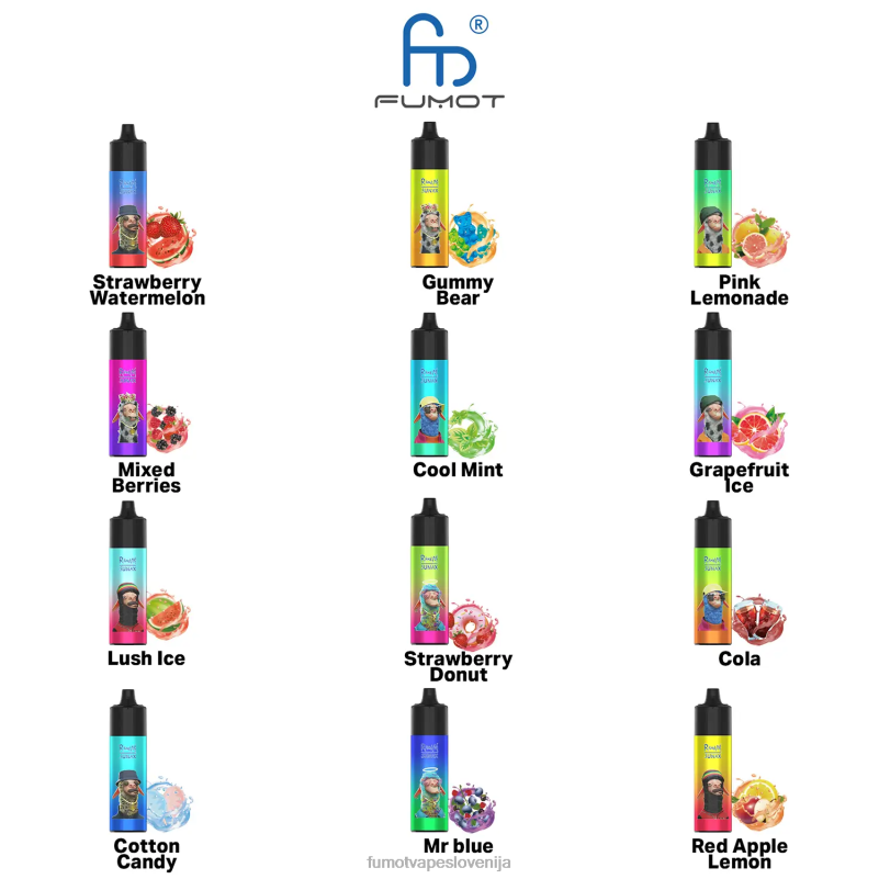 Fumot Sunax 7000 zamenljiva kartuša za vape (1 kos) rdeče jabolko limona - Fumot Vape Price 2JH4H493
