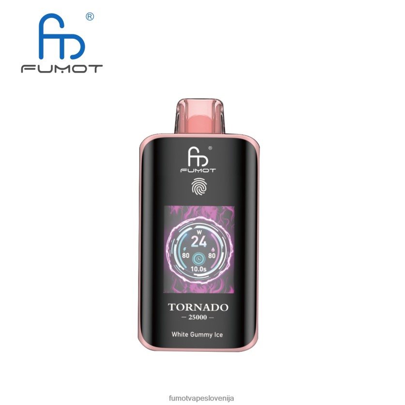 Fumot Vape Sale - Fumot Tornado 25000 vape za enkratno uporabo beli gumijasti led 2F0P0L14