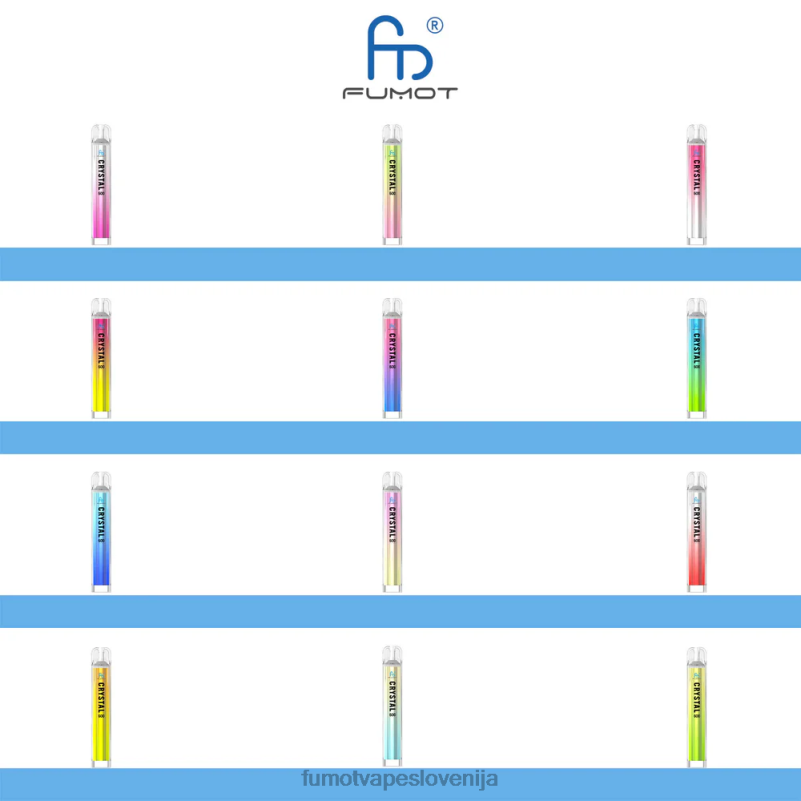 Fumot Crystal 2 ml (komplet 3 kosov) vape za enkratno uporabo - skladen s 600 tpd jagodni led - Fumot Discount Code 2JH4H386