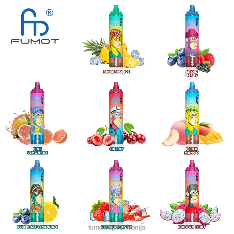 Fumot Tornado 15000 vape za enkratno uporabo - 25 ml (1 kos) limonada z jagodno lubenico - Fumot Vape Flavours 2JH4H187