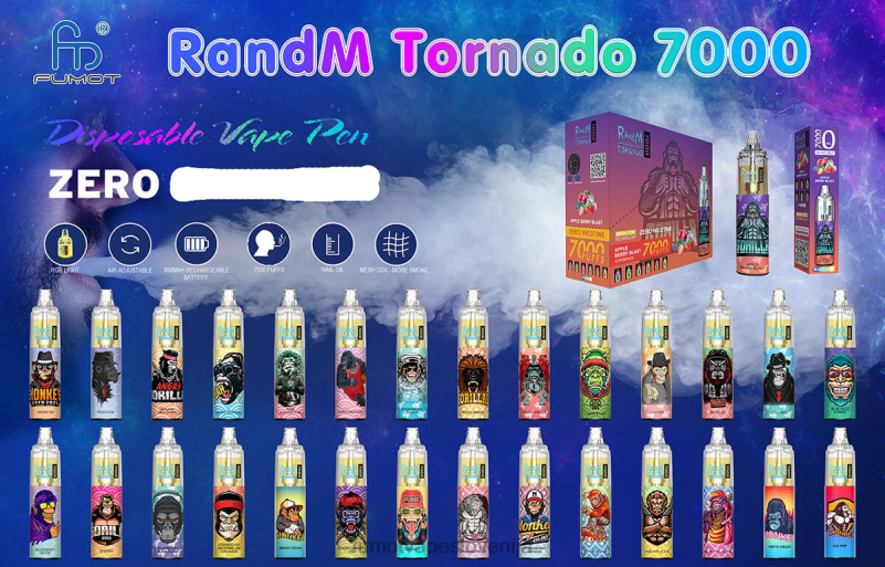 Fumot Tornado 7000 peresnik za enkratno uporabo 0% - 14 ml (1 kos) jagodni krof - Fumot Europe 2JH4H539