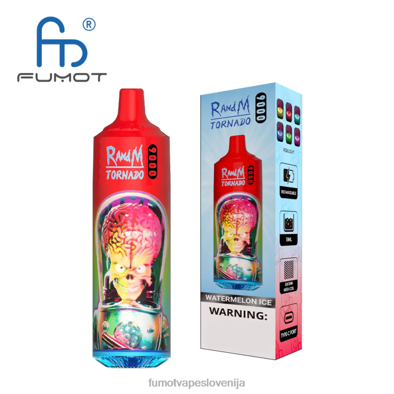 Fumot Tornado pero za enkratno uporabo 9000 - 18 ml (1 kos) jagodni led - Fumot Discount Code 2JH4H36