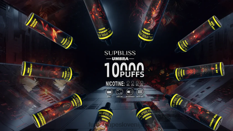 Fumot Supbliss Umbra 10000 (1 kos) peresnik za enkratno uporabo - 20 ml jagodni kivi - Fumot Vape Price 2JH4H483