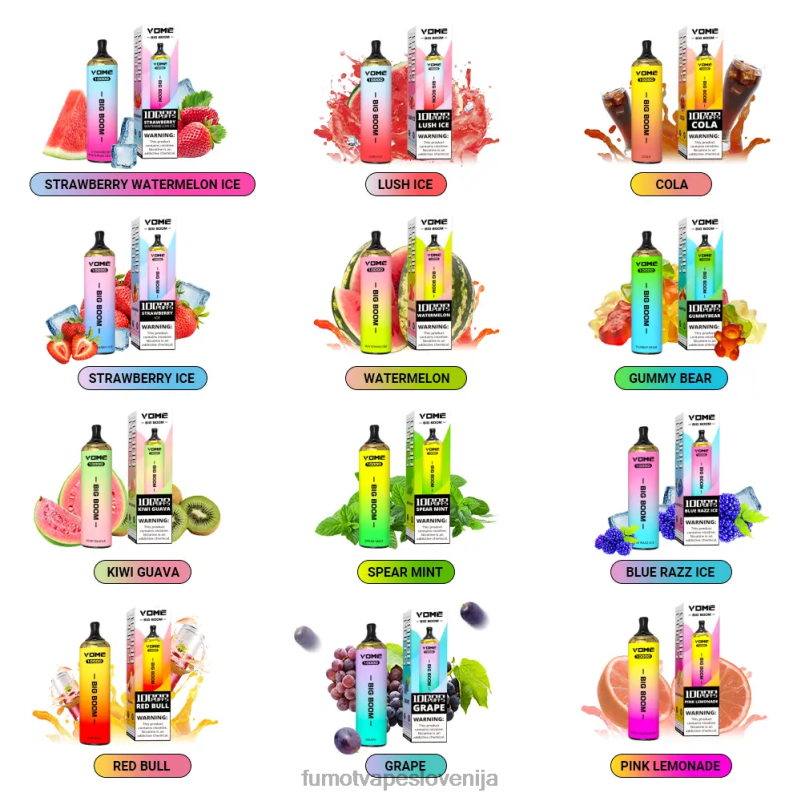 Fumot Vome Big Boom pero za enkratno uporabo 10000 - 20 ml (1 kos) jagodni led - Fumot Vape Review 2JH4H440